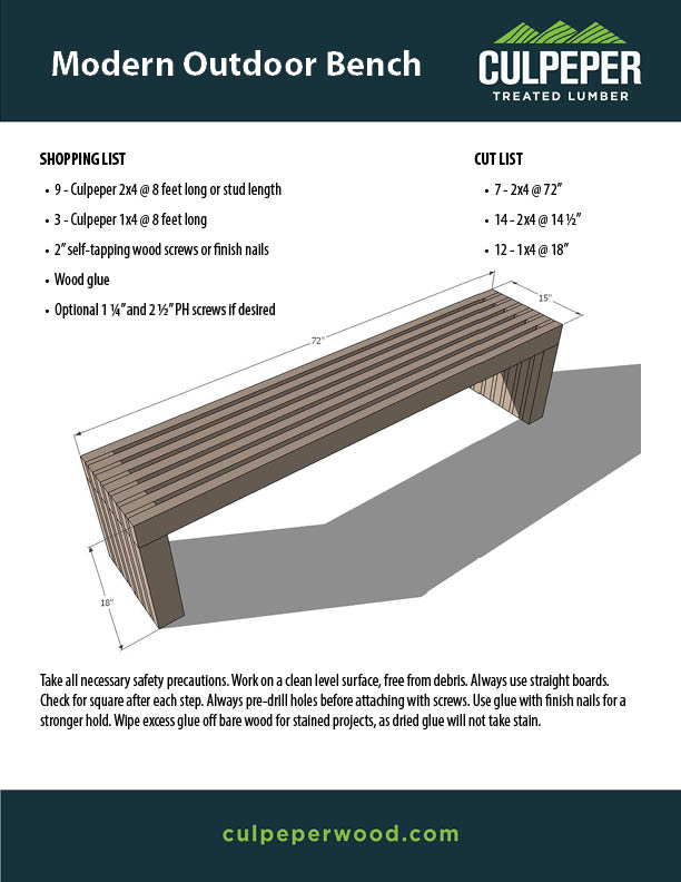 Modern Outdoor Bench 030325